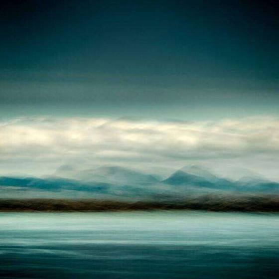 On Distant Hills, a soft blurred seascape photograph by Lynne Douglas
